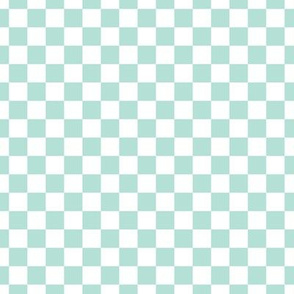 Checker Pattern - Pastel Mint and White