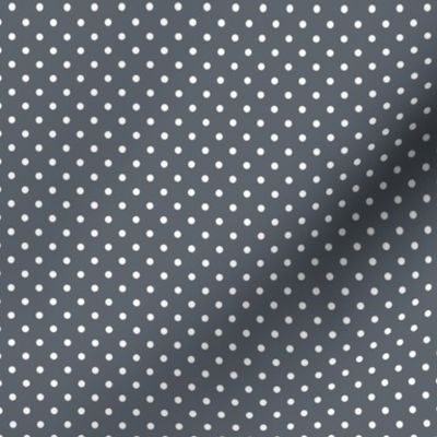 Tiny Polka Dot Pattern - Slate Grey and White