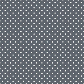 Tiny Polka Dot Pattern - Slate Grey and White