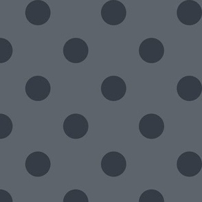 Big Polka Dot Pattern - Slate Grey and Charcoal