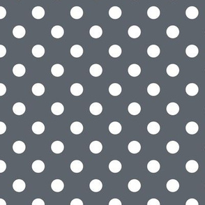Polka Dot Pattern - Slate Grey and White