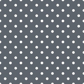 Small Polka Dot Pattern - Slate Grey and White