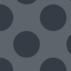 Large Polka Dot Pattern - Slate Grey and Charcoal