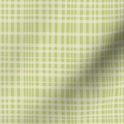 Cream on green plaid