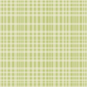 Cream on green plaid