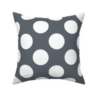 Large Polka Dot Pattern - Slate Grey and White