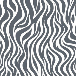 Zebra Stripes Pattern - Slate Grey and White