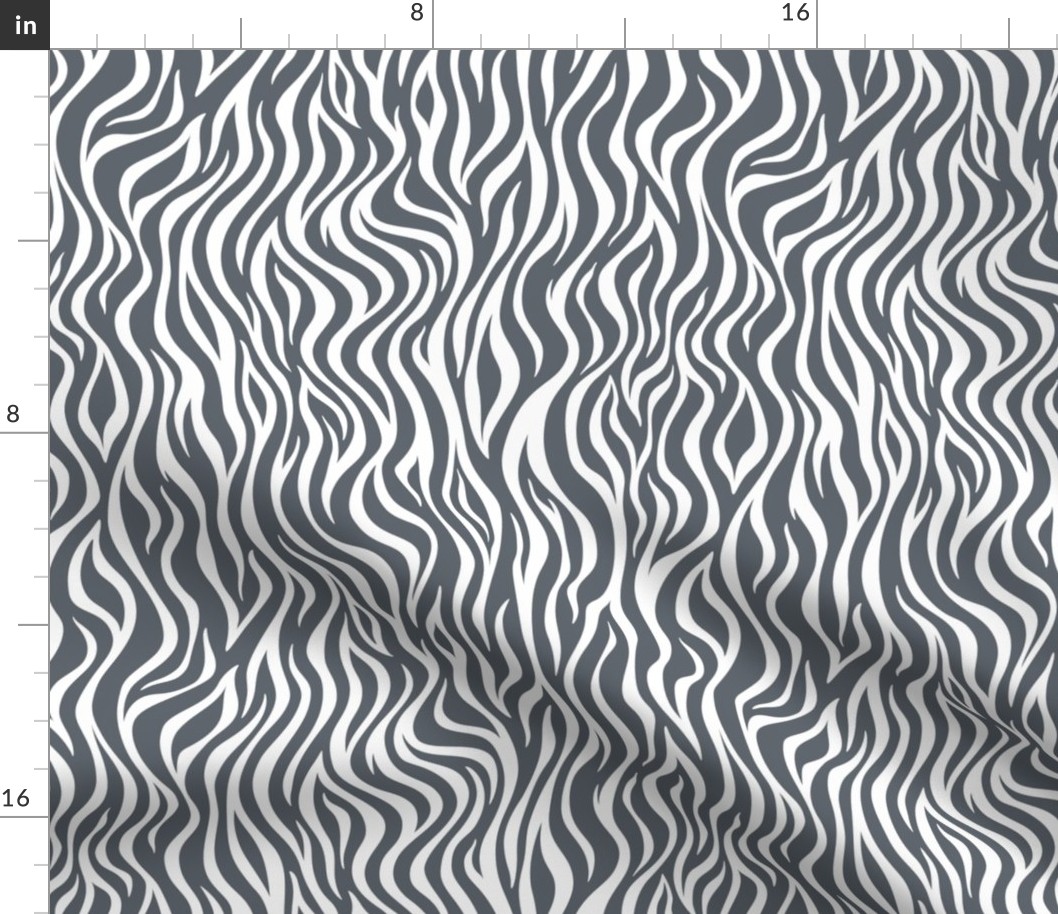 Zebra Stripes Pattern - Slate Grey and White