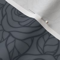 Rose Cutout Pattern - Slate Grey and Charcoal