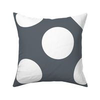 Jumbo Polka Dot Pattern - Slate Grey and White