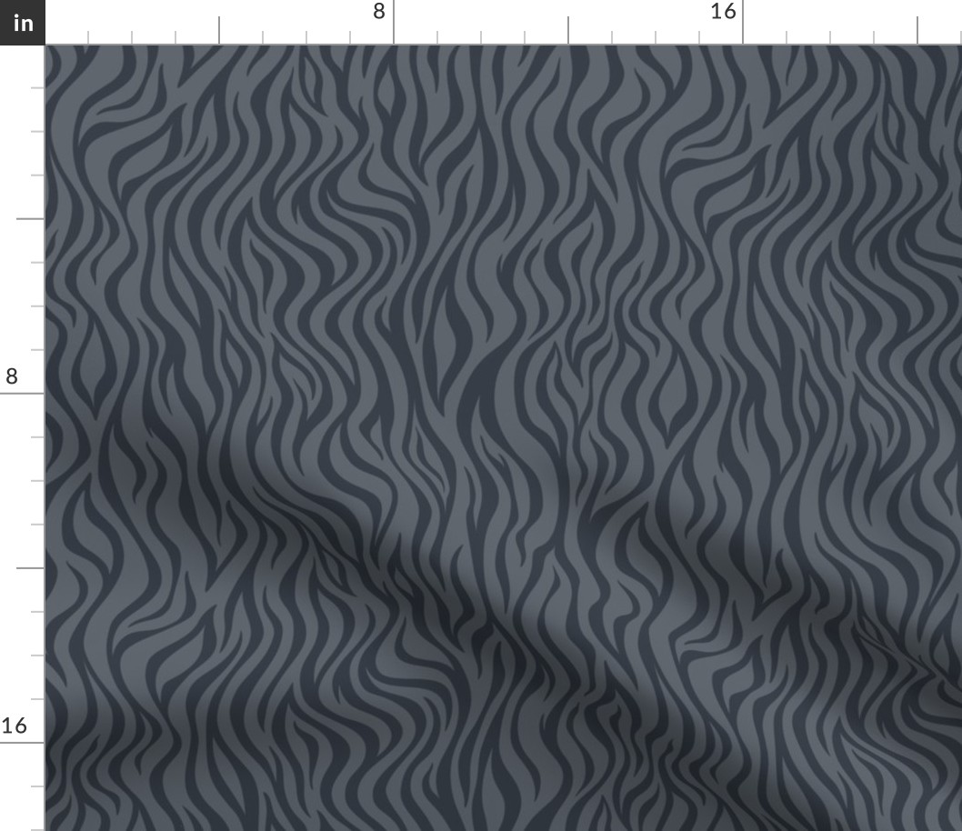 Zebra Stripes Pattern - Slate Grey and Charcoal