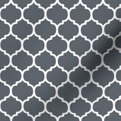 Moroccan Tile Pattern - Slate Grey and White