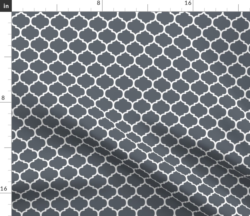 Moroccan Tile Pattern - Slate Grey and White