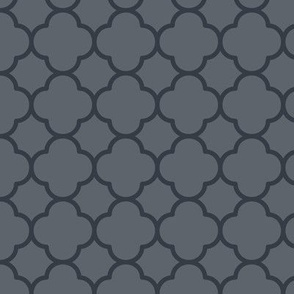 Quatrefoil Pattern - Slate Grey and Charcoal