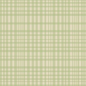 Pale green on cream plaid