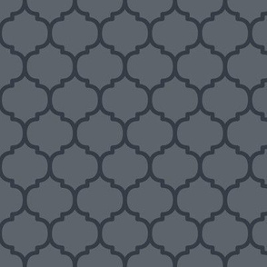 Moroccan Tile Pattern - Slate Grey and Charcoal