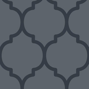 Extra Large Moroccan Tile Pattern - Slate Grey and Charcoal