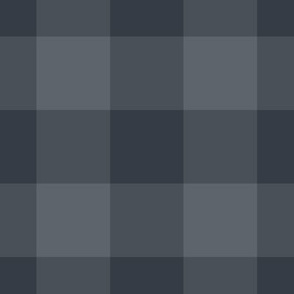 Jumbo Gingham Pattern - Slate Grey and Charcoal