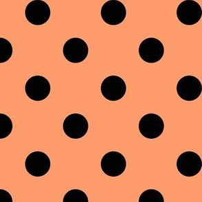 Big Polka Dot Pattern - Tangerine and Black