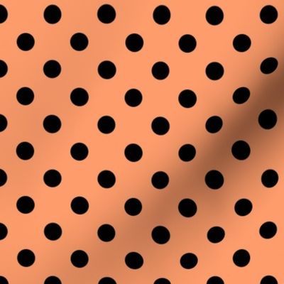 Polka Dot Pattern - Tangerine and Black