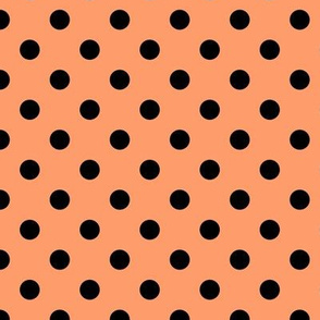 Polka Dot Pattern - Tangerine and Black