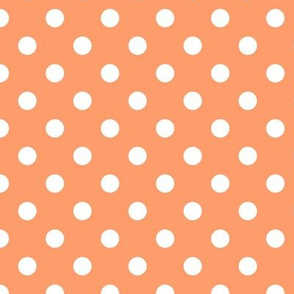 Polka Dot Pattern - Tangerine and White