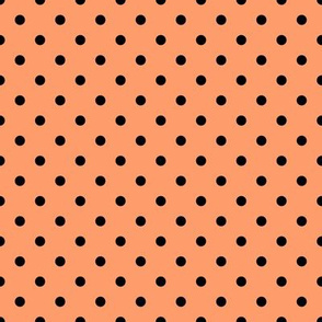 Small Polka Dot Pattern - Tangerine and Black