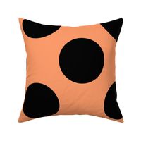 Jumbo Polka Dot Pattern - Tangerine and Black