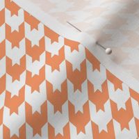 Houndstooth Pattern - Tangerine and White