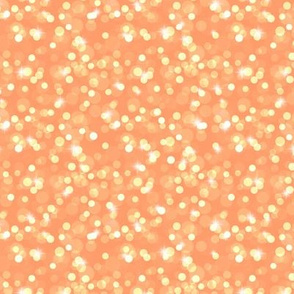 Small Sparkly Bokeh Pattern - Tangerine Color