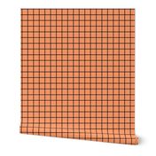 Grid Pattern - Tangerine and Black