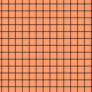 Grid Pattern - Tangerine and Black