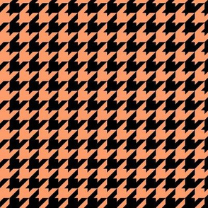 Houndstooth Pattern - Tangerine and Black