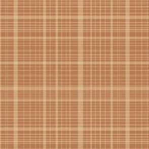 Small plaid cream on brown