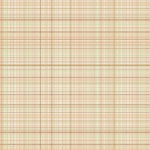 Tiny cream, green, pink & brown plaid