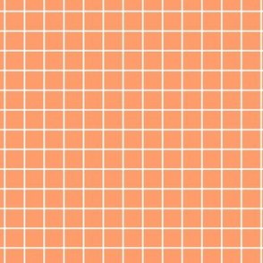 Grid Pattern - Tangerine and White