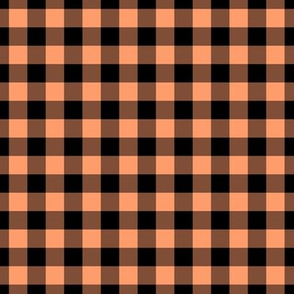 Gingham Pattern - Tangerine and Black