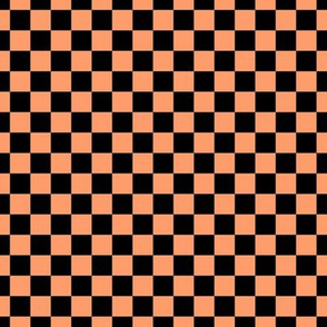 Checker Pattern - Tangerine and Black