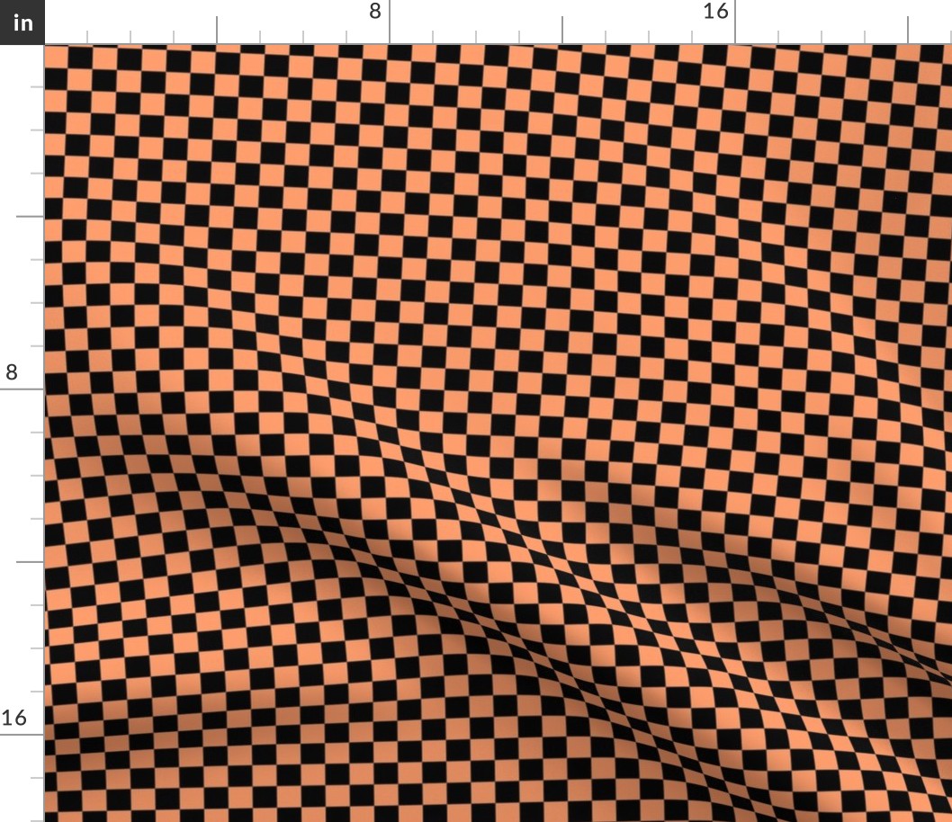 Checker Pattern - Tangerine and Black