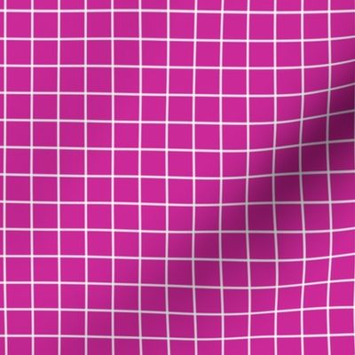 Grid Pattern - Royal Fuchsia and White