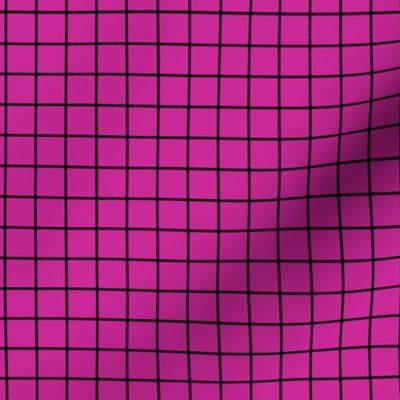 Grid Pattern - Royal Fuchsia and Black