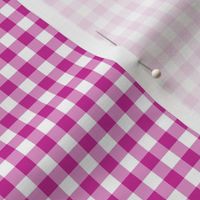 Small Gingham Pattern - Royal Fuchsia and White