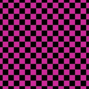 Checker Pattern - Royal Fuchsia and Black