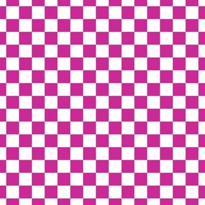 Checker Pattern - Royal Fuchsia and White