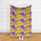 watercolor floral large purple yellow