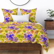 watercolor floral large purple yellow