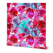 watercolor floral large purple pink aqua