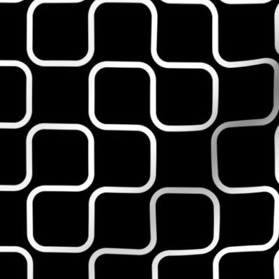 Black And White Retro Pattern Smaller Scale