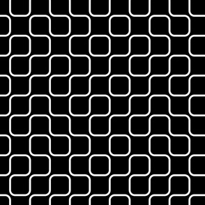 Black And White Retro Pattern Smaller Scale