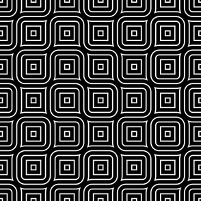 Black And White Retro Pattern Smaller Scale